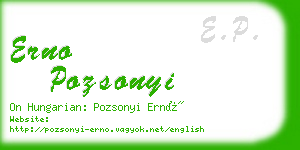 erno pozsonyi business card
